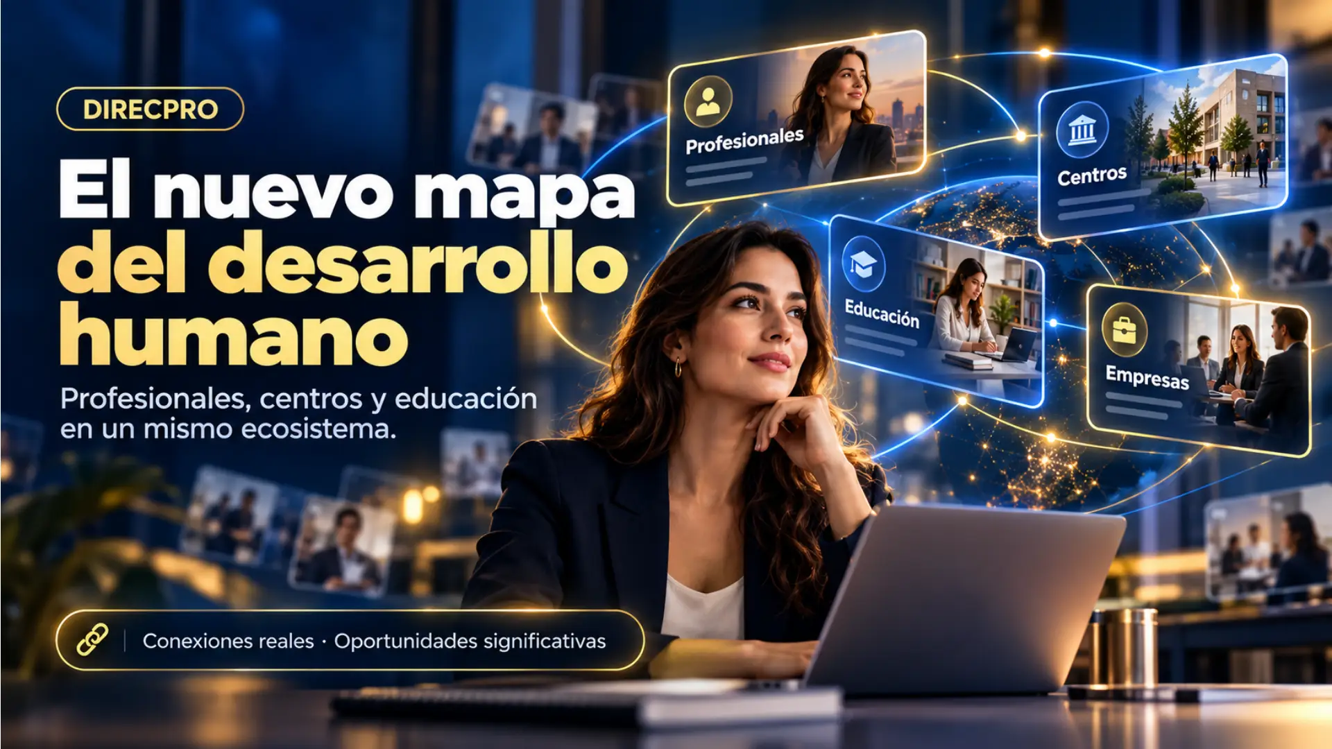 El nuevo mapa del desarrollo humano con profesionales centros educación y empresas en DIRECPRO REDGK