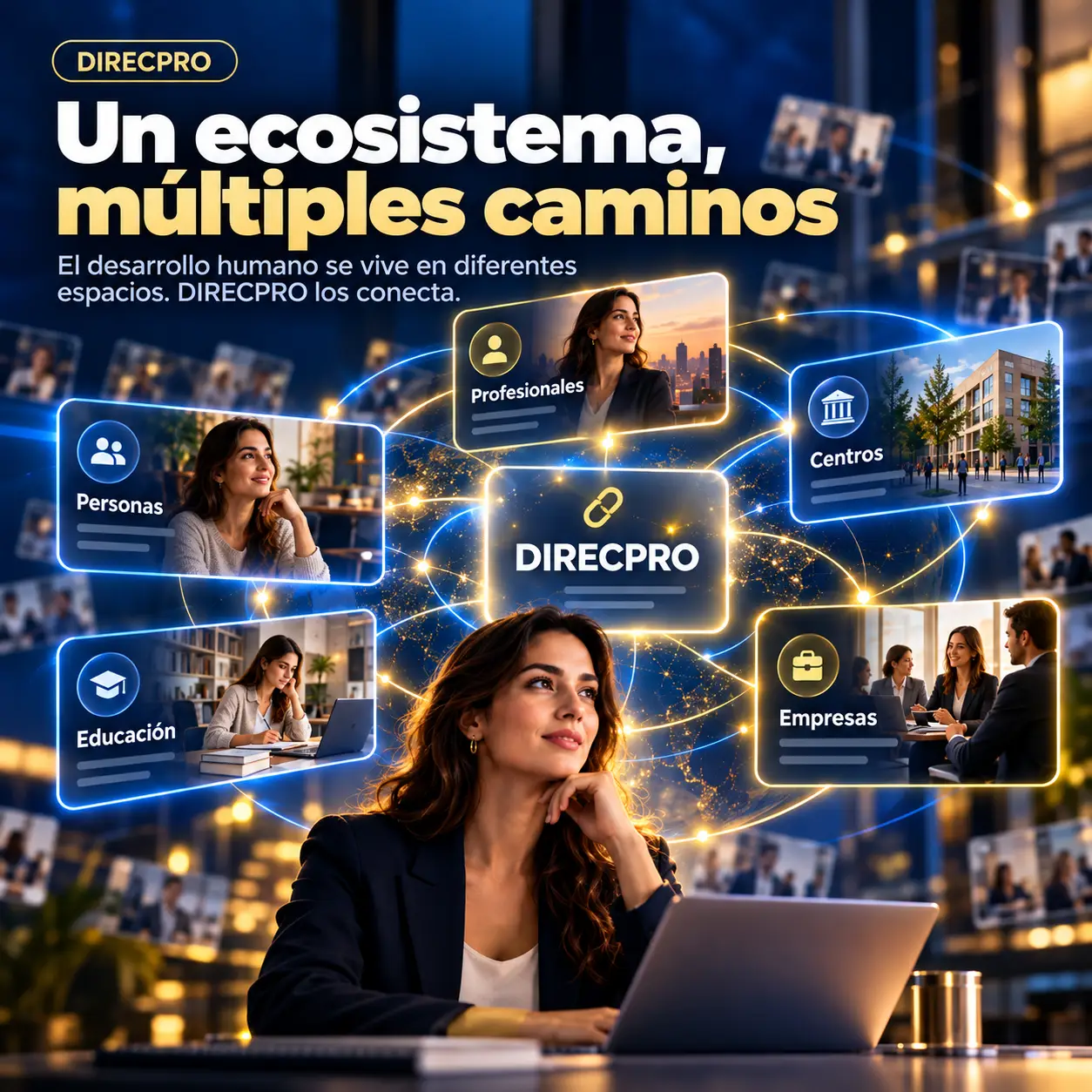 Ecosistema de desarrollo humano con personas profesionales centros y educación en DIRECPRO